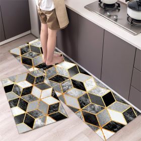 Kitchen Entrance Floor Mat Non Slip Long Strip Geometry Pattern Bathroom Rug (Main Color: Style 9, size: 40 x 60 cm)