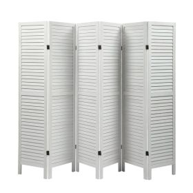 Louver Folding Screen Decorative Privacy Partition Room Divider XH (Color: Old white, Specification: 6 Panel)