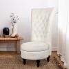 Royal Velvet High Back Armless Chair;  Retro Elegant Luxury Throne Chair;  Upholstered Tufted Accent Seat w/Storage for Dressing Room;  Living Room;