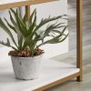 6-Shelf Gold Metal Frame Bookcase;  White
