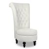Royal Velvet High Back Armless Chair;  Retro Elegant Luxury Throne Chair;  Upholstered Tufted Accent Seat w/Storage for Dressing Room;  Living Room;