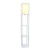 Floor Lamp Etagere Organizer Storage Shelf with Linen Shade