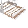 Full size Wooden House Bed with Trundle and 3 Storage Drawers