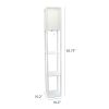Floor Lamp Etagere Organizer Storage Shelf with Linen Shade