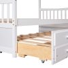 Twin size Wooden House Bed with Trundle and 3 Storage Drawers