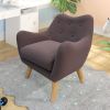 Microfibres fabric upholstered child accent armchair with wooden legs; kids sofa
