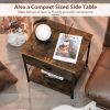 Bedroom Living Room 2-tier Nightstand Bedside End Sofa Coffee Table