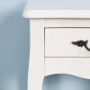 White Living Room Floor-standing Storage Table with a Drawer;  4 Curved Legs