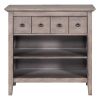Vintage Storage Nightstand with 1 Drawer and 2 Open Shelves; Charging Design