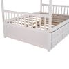 Full size Wooden House Bed with Trundle and 3 Storage Drawers