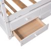 Twin size Wooden House Bed with Trundle and 3 Storage Drawers