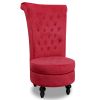 Royal Velvet High Back Armless Chair;  Retro Elegant Luxury Throne Chair;  Upholstered Tufted Accent Seat w/Storage for Dressing Room;  Living Room;