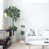 Floor Lamp Etagere Organizer Storage Shelf with Linen Shade
