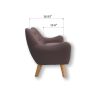 Microfibres fabric upholstered child accent armchair with wooden legs; kids sofa